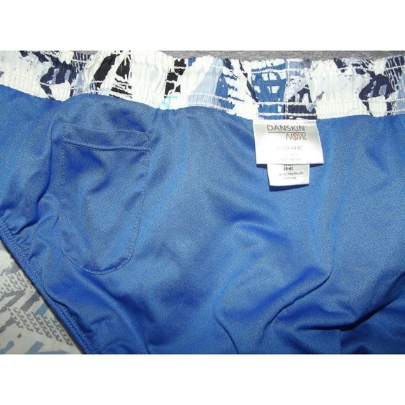 Danskin Now Small Blue White Lined Track Running Shorts athletic pocket brief - Picture 8 of 9